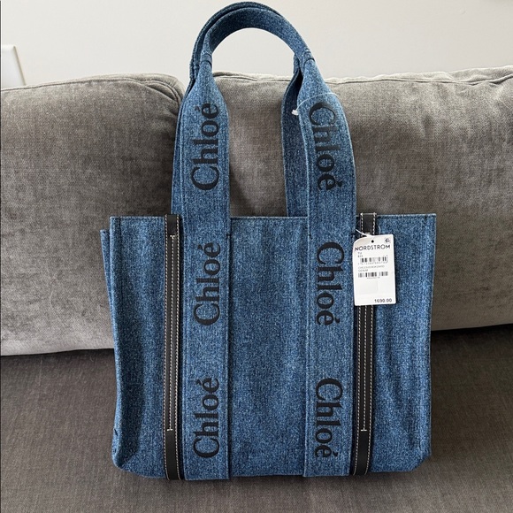 Chloe Handbags - NWT Chloe Woody Denim Tote Bag - Medium